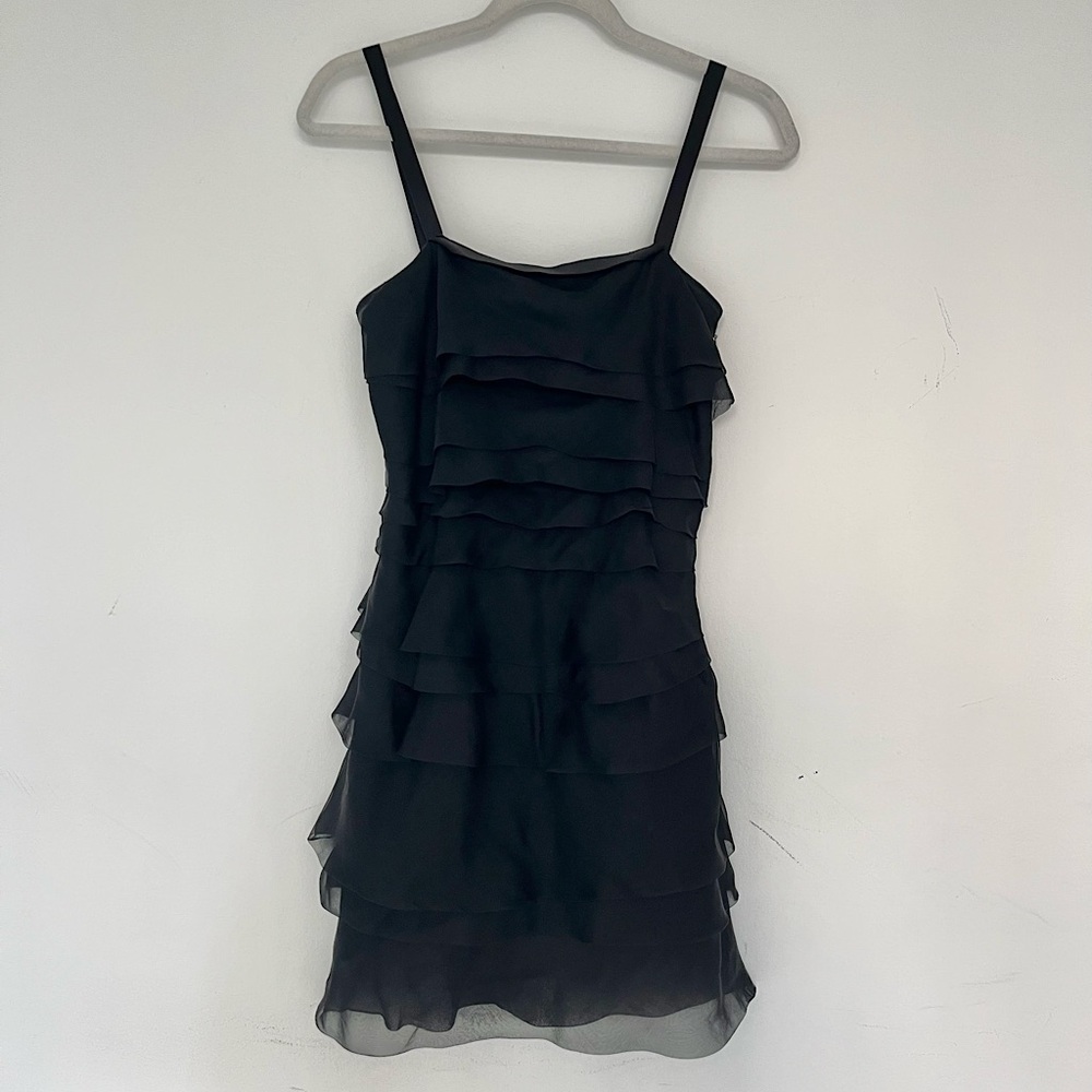 Lanvin River Couture 2005 Black Silk Chiffon Dress
